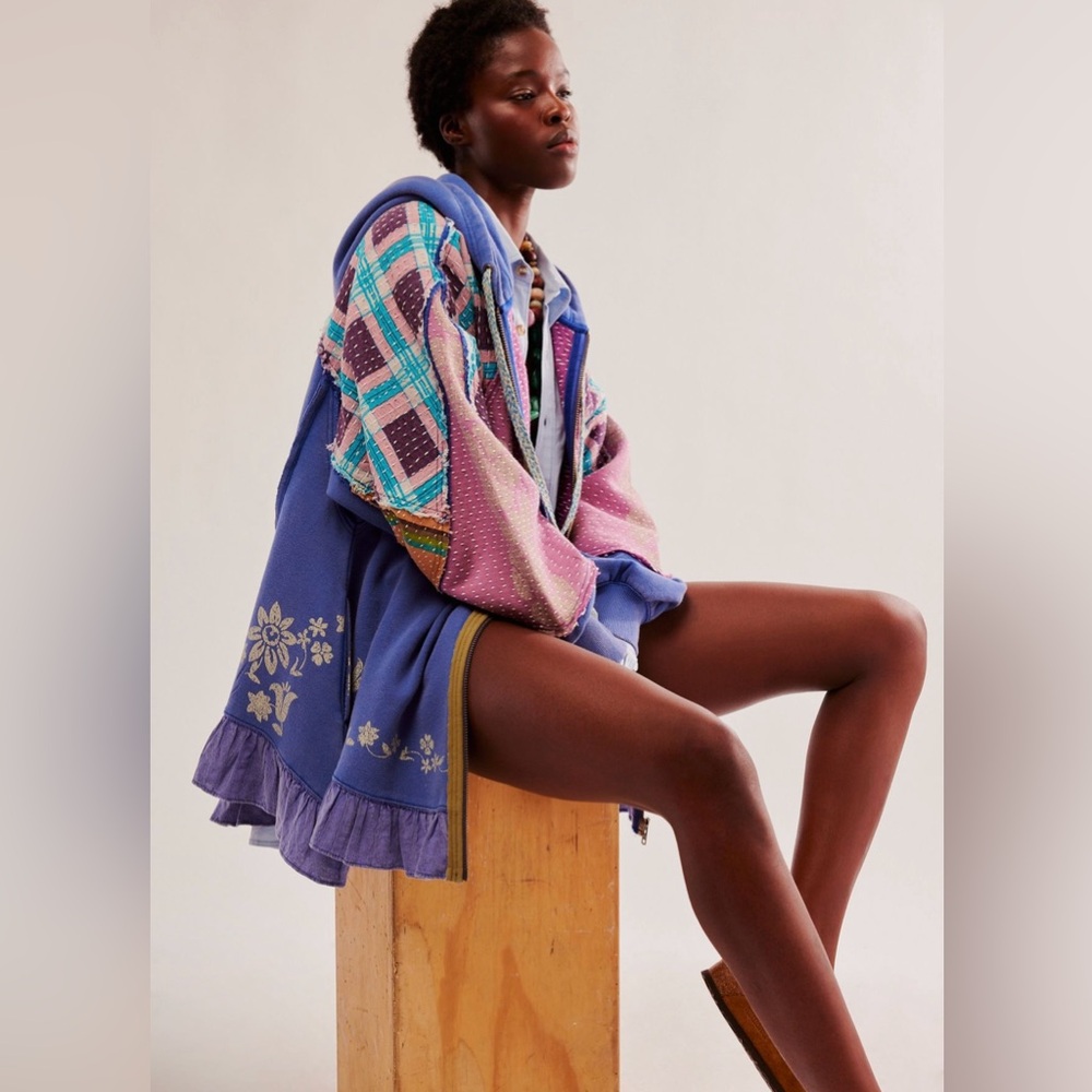 Free People Multicolor Patchwork Hoodie